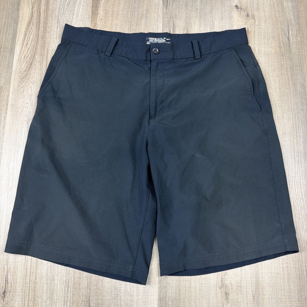 Nike Golf Dri Fit Shorts Men's 35 Black Tour Performance Stretch Athletic